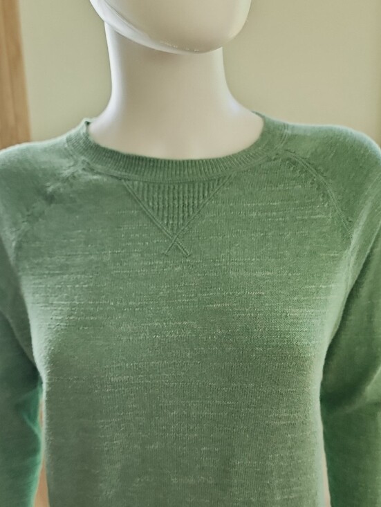 L.L. Bean Sweaters - L.L. Bean Organic Cotton Slub Crewneck Sweater Lightweight Sweatshirt Green
